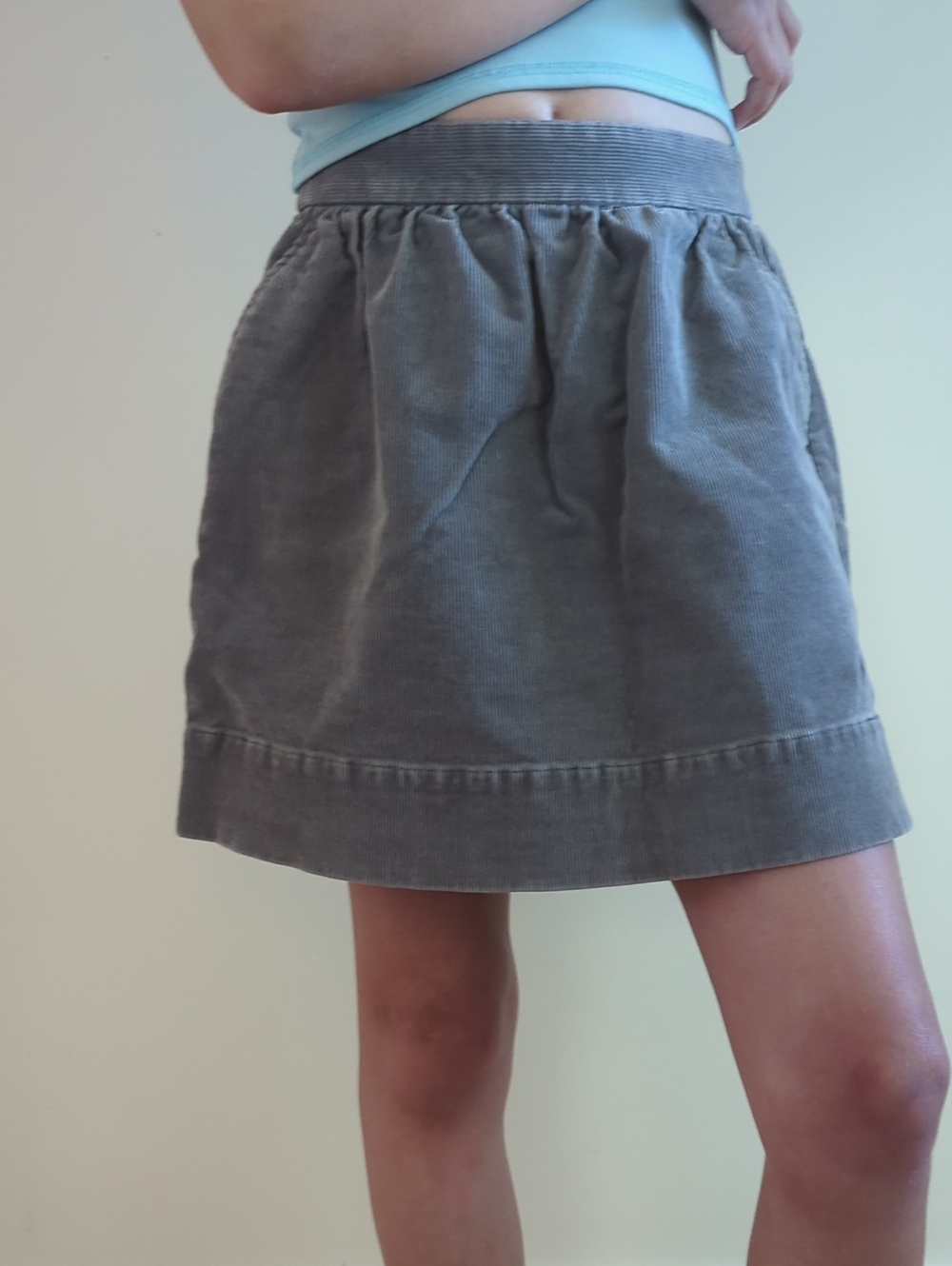 Gray Corduroy Kid's Skirt